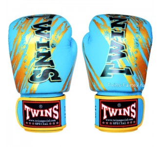 Боксерские перчатки Twins Special с рисунком (FBGV-TW2 light blue)